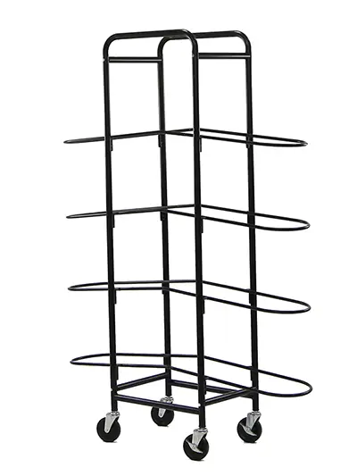 Carro de bolas de malla inclinable de 4 niveles