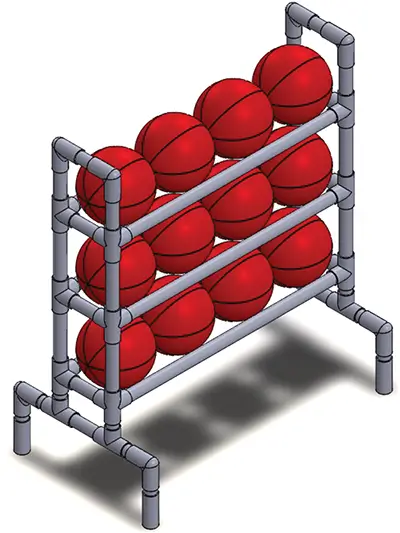carrito para pelotas de baloncesto - pvc